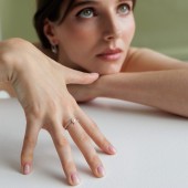 Inel argint cu perla naturala alba si cristale DiAmanti SK25492R_W-G